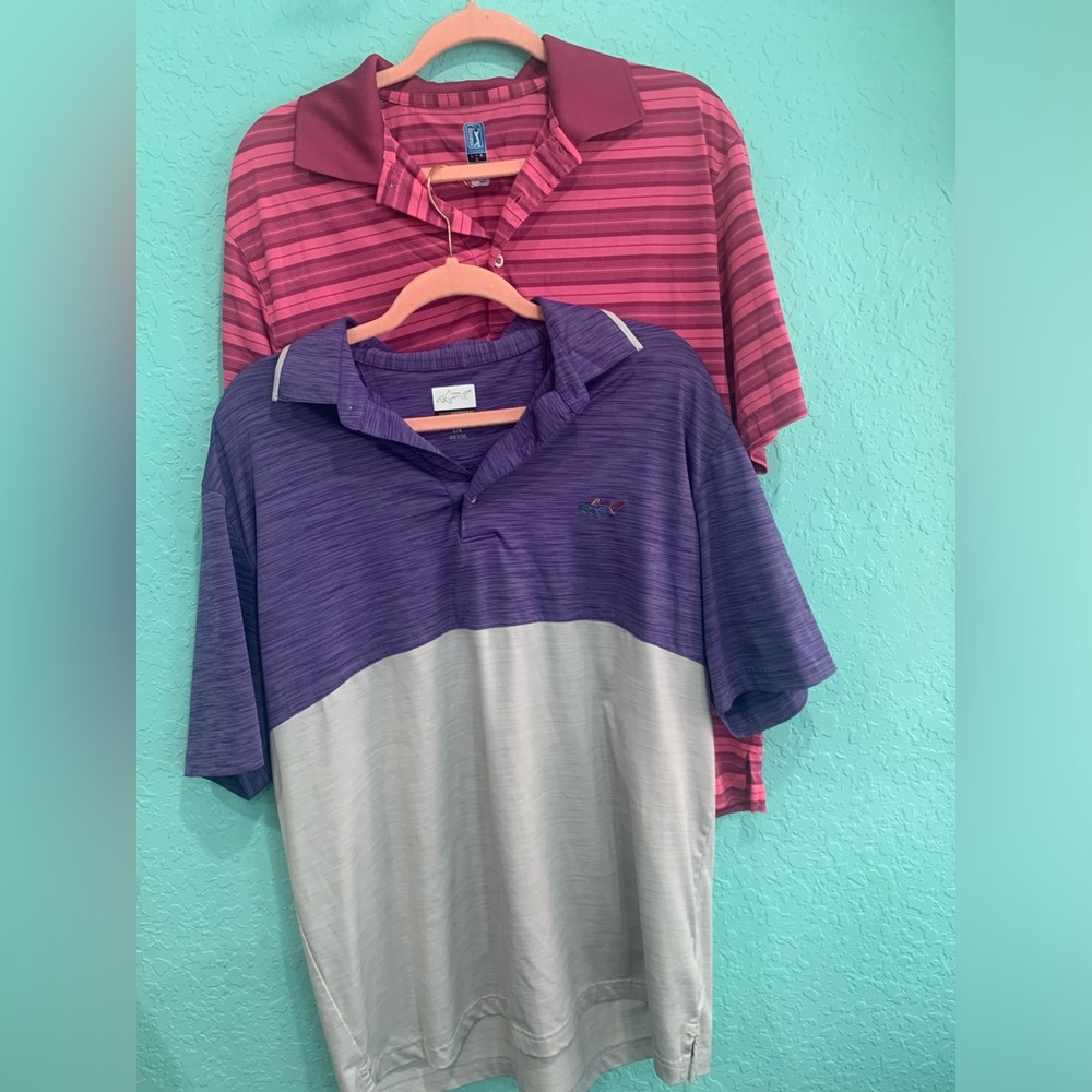 PGA Tour Pink Polo Greg Norman play performance L men’s bundle